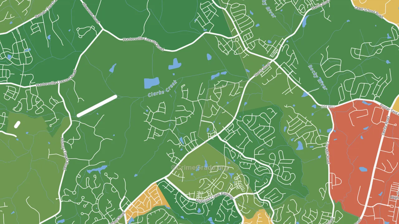 Skybrook, Huntersville, NC Map of Assault Rates