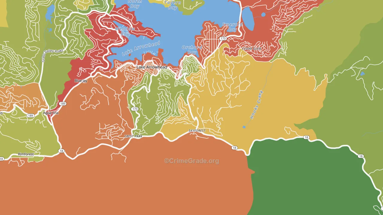 Skyforest, CA Map of Assault Rates