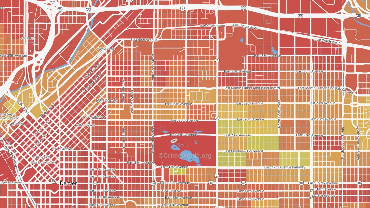 Skyland, Denver, CO Map of Assault Rates