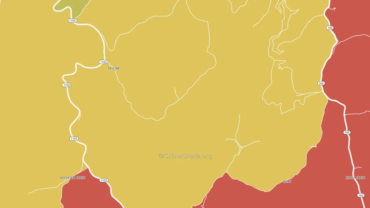 Skyline, KY Map of Assault Rates