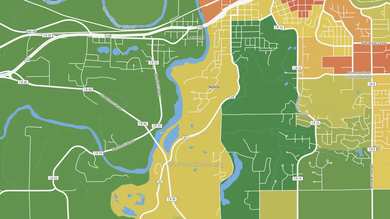 Skyline, MN Map of Assault Rates
