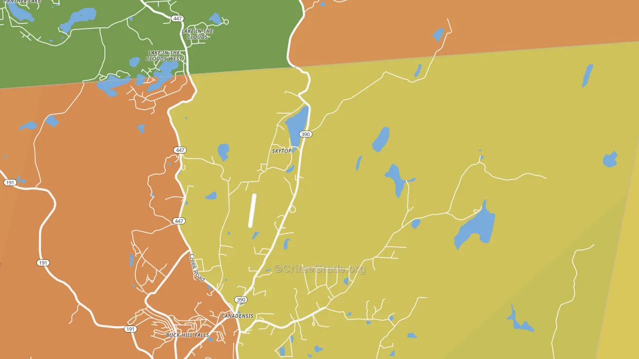 Skytop, PA Map of Assault Rates