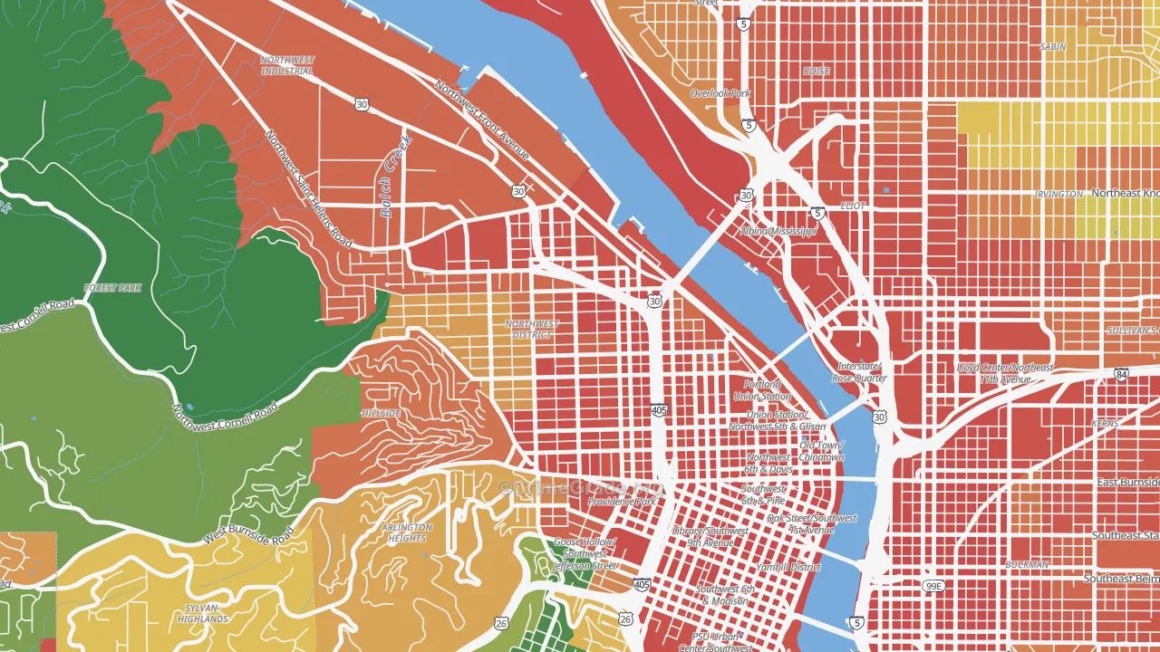 Slabtown, Portland, OR Map of Assault Rates