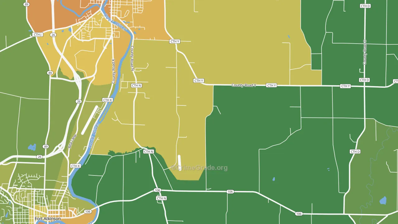 Slabtown, WI Map of Assault Rates