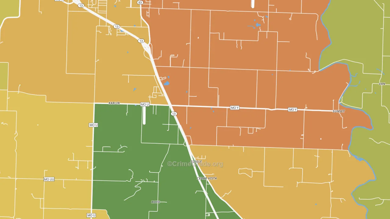 Slagle, MO Map of Assault Rates