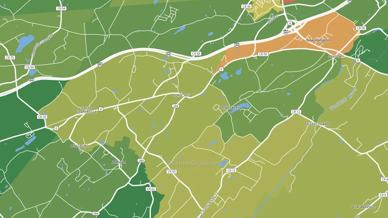 Slate Hill, NY Map of Assault Rates
