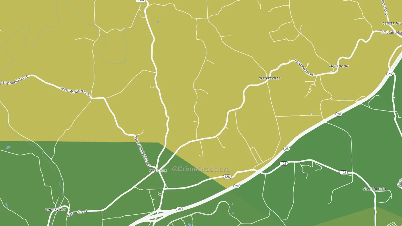 Slate Lick, PA Map of Assault Rates