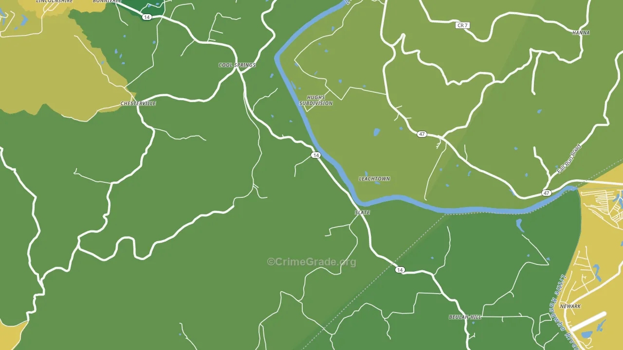 Slate, WV Map of Assault Rates