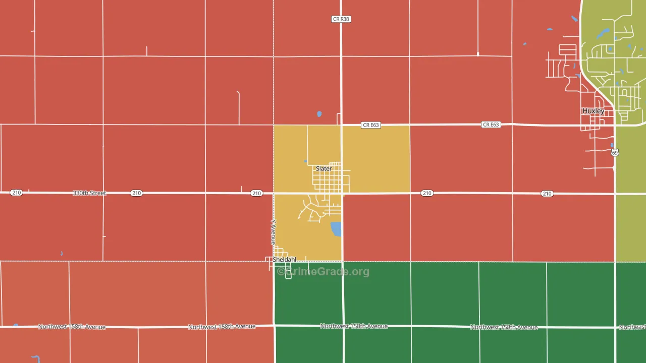 Slater, IA Map of Assault Rates