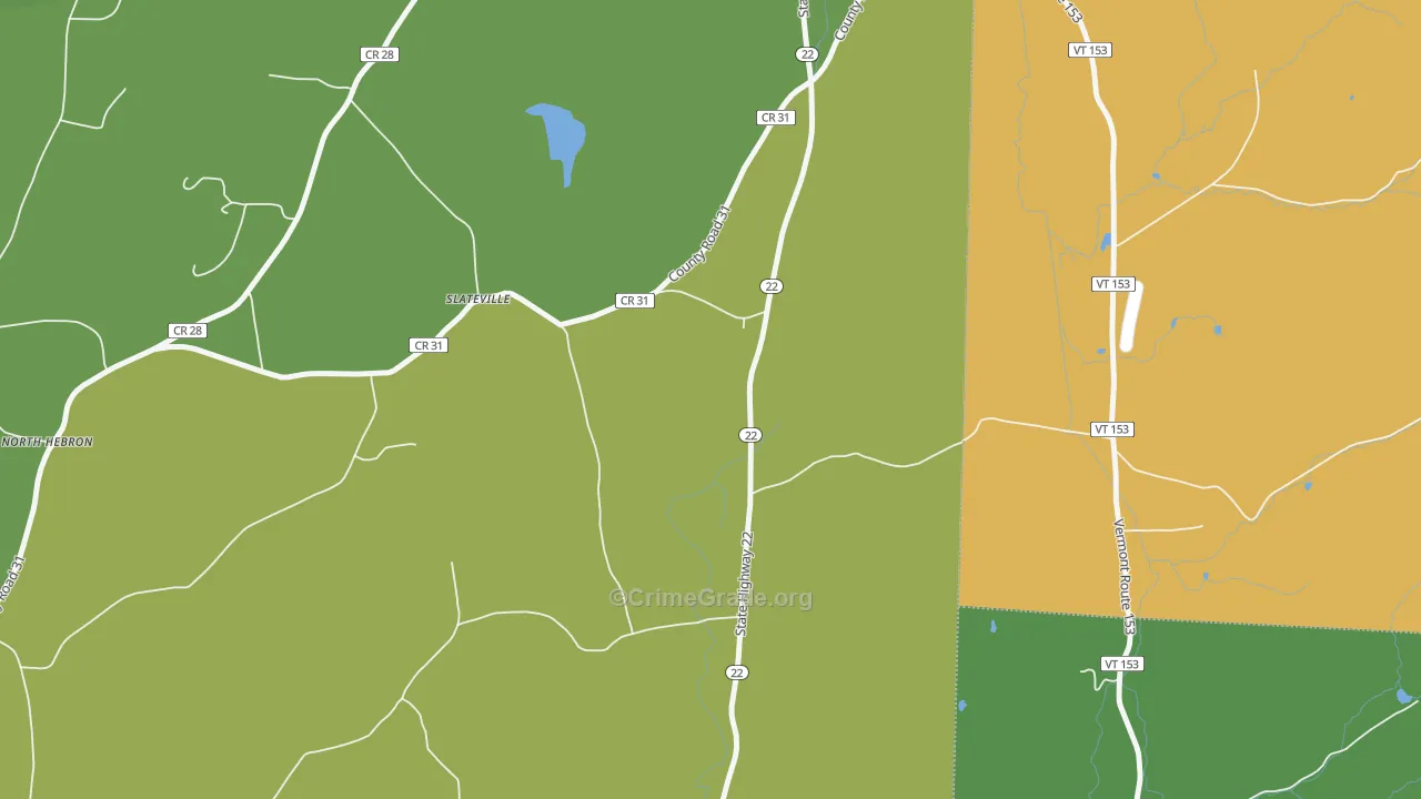Slateville, NY Map of Assault Rates