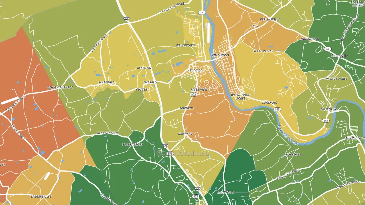 Slatington, PA Map of Assault Rates