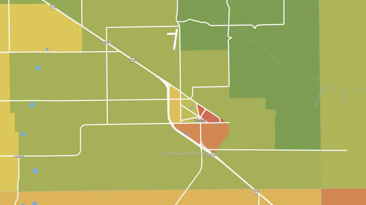 Slaton, TX Map of Assault Rates