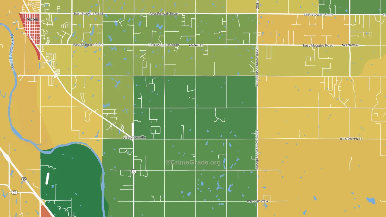 Slaughterville, OK Map of Assault Rates