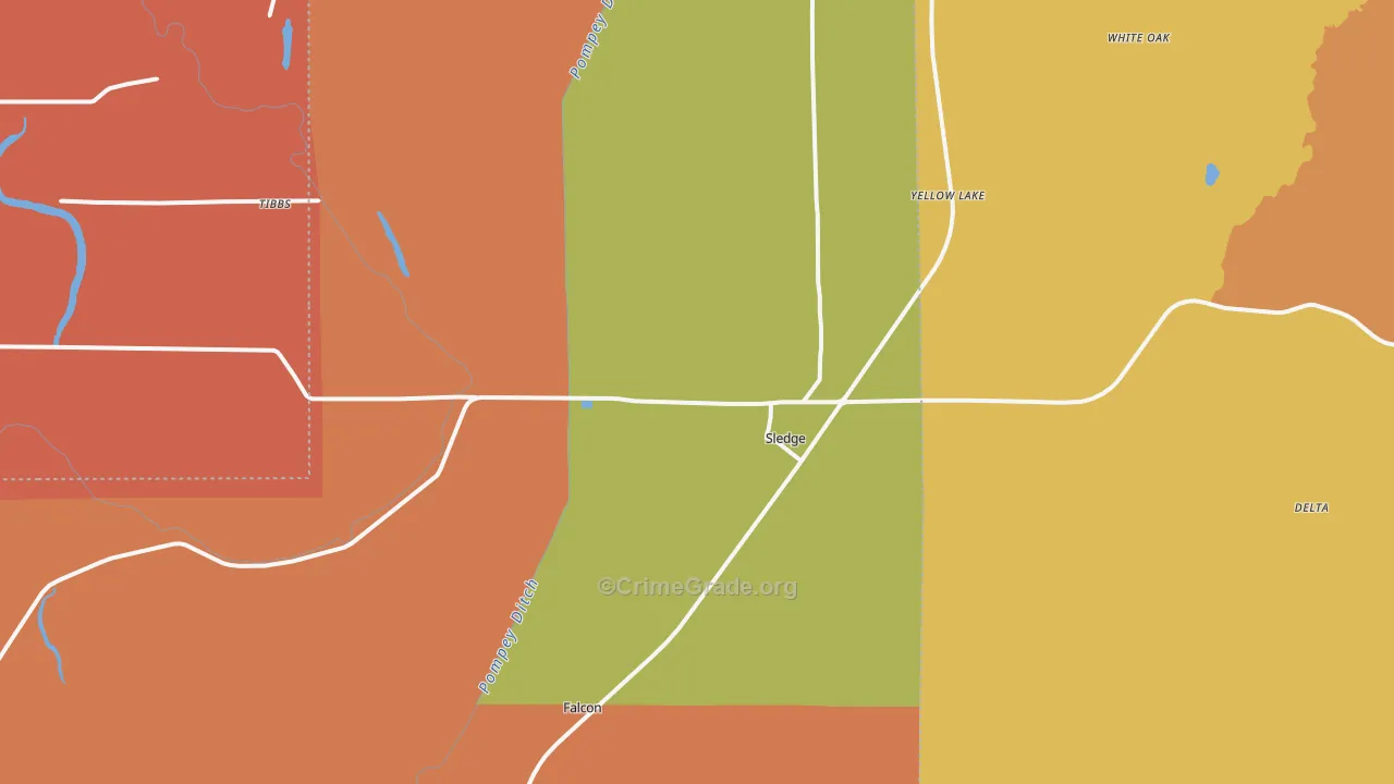 Sledge, MS Map of Assault Rates