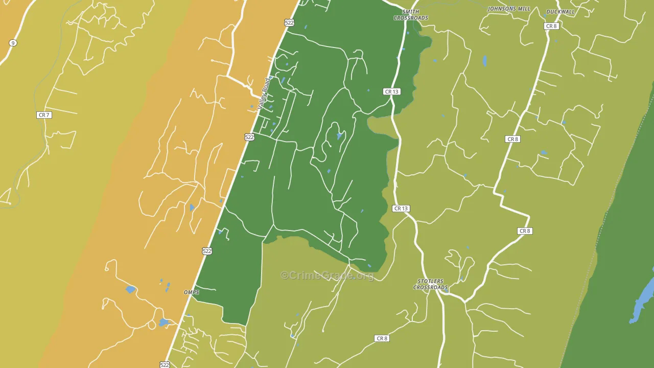 Sleepy Creek, WV Map of Assault Rates