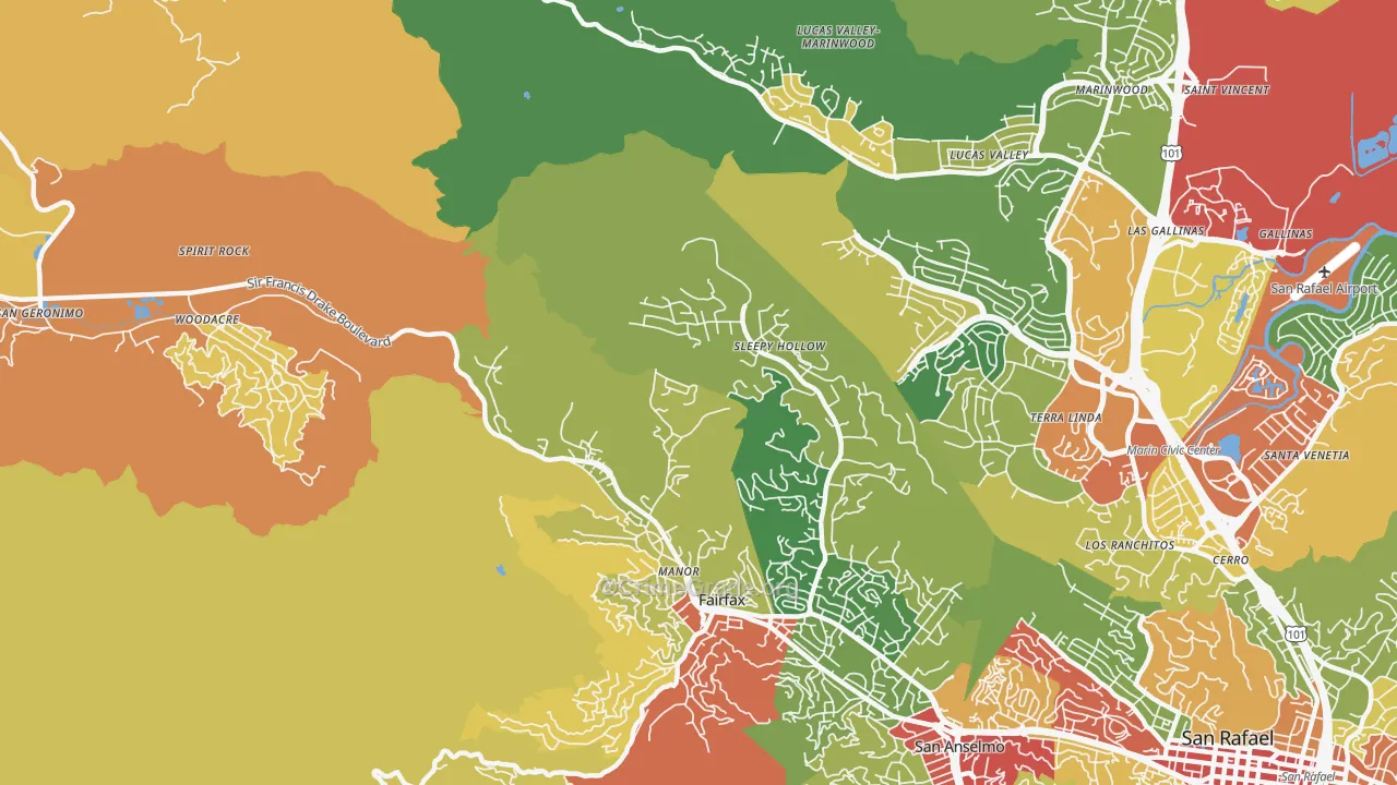 Sleepy Hollow, CA Map of Assault Rates