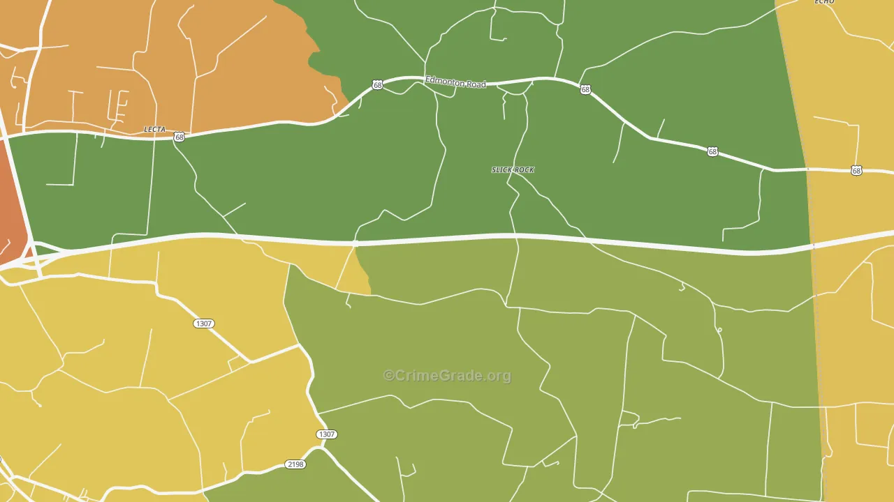 Slick Rock, KY Map of Assault Rates