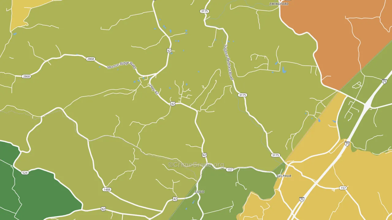 Sligo, KY Map of Assault Rates