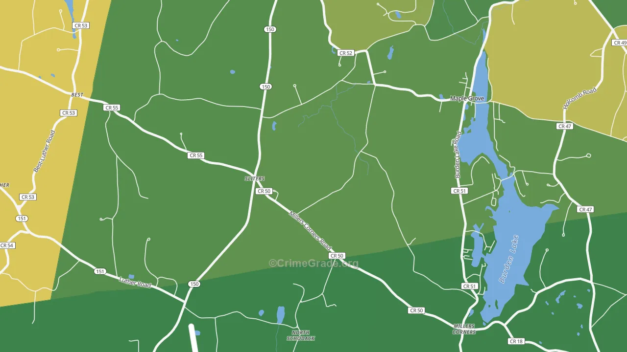Sliters, NY Map of Assault Rates