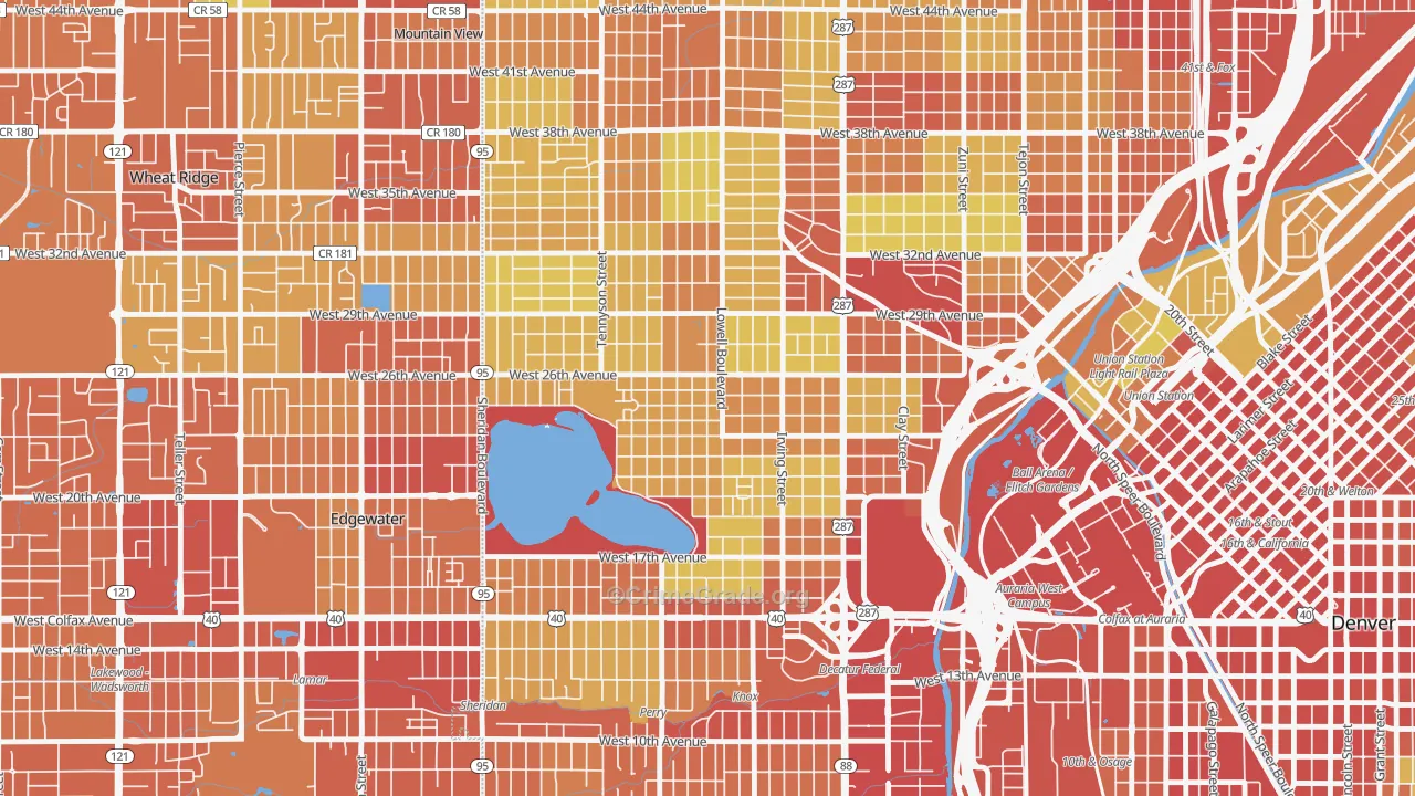 Sloan Lake, Denver, CO Map of Assault Rates