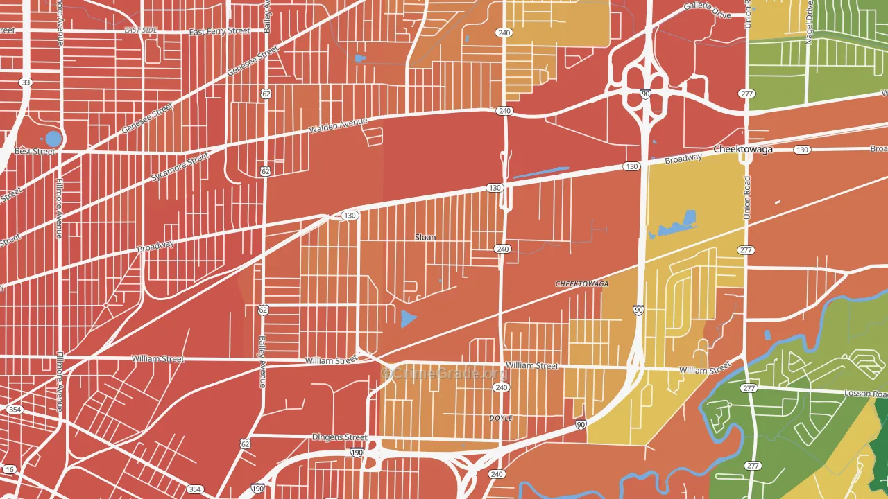 Sloan, NY Map of Assault Rates