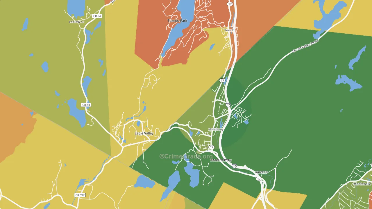 Sloatsburg, NY Map of Assault Rates