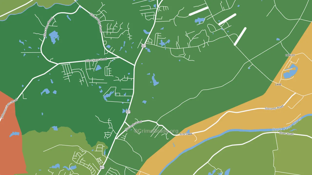Slocomb, NC Map of Assault Rates