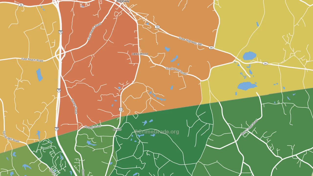 Smallwood, SC Map of Assault Rates
