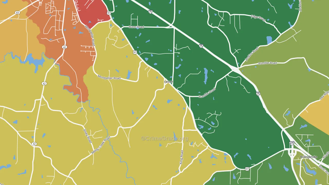 Smarr, GA Map of Assault Rates