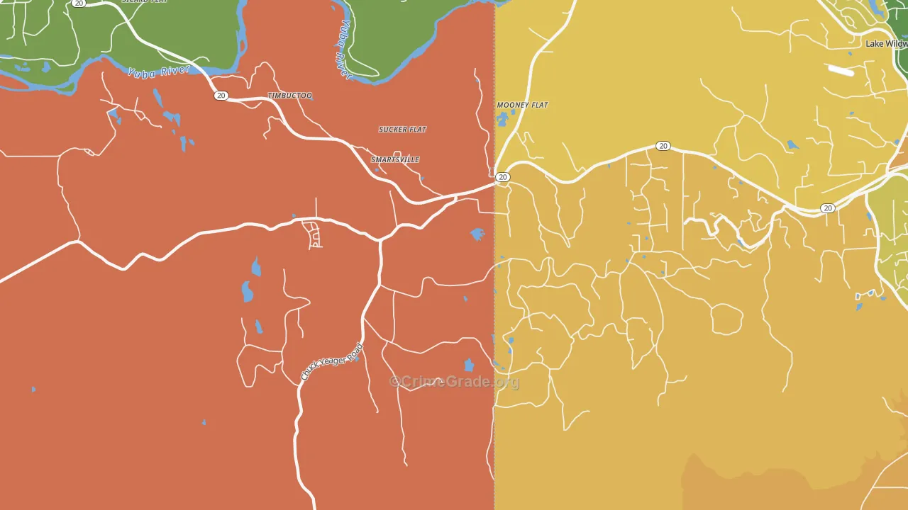 Smartville, CA Map of Assault Rates