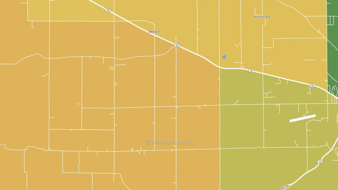 Smedley, IN Map of Assault Rates