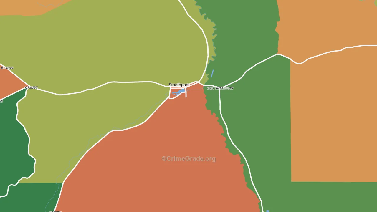 Smethport, PA Map of Assault Rates