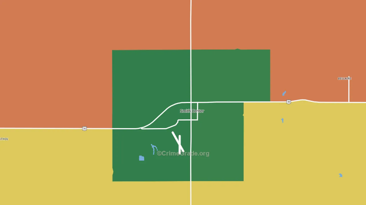 Smith Center, KS Map of Assault Rates