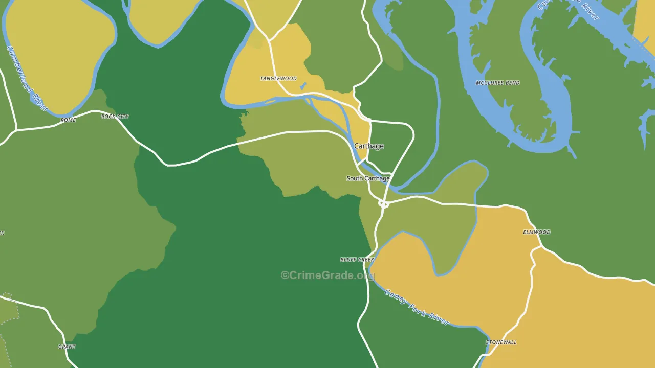 Smith County, TN Map of Assault Rates