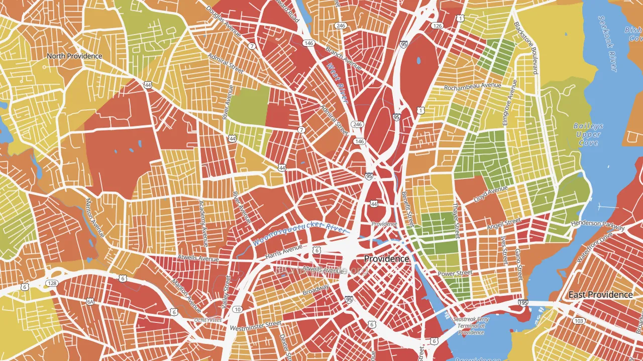 Smith Hill, Providence, RI Map of Assault Rates