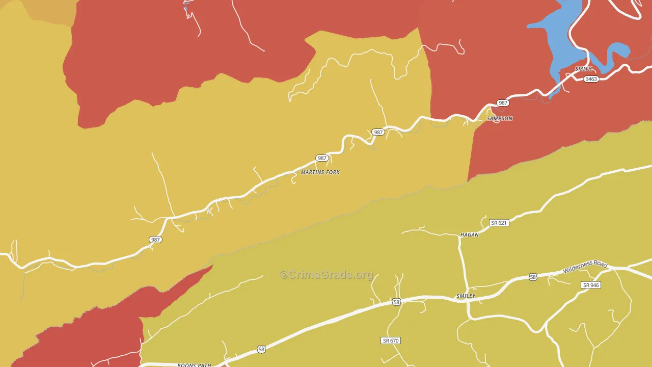 Smith, KY Map of Assault Rates