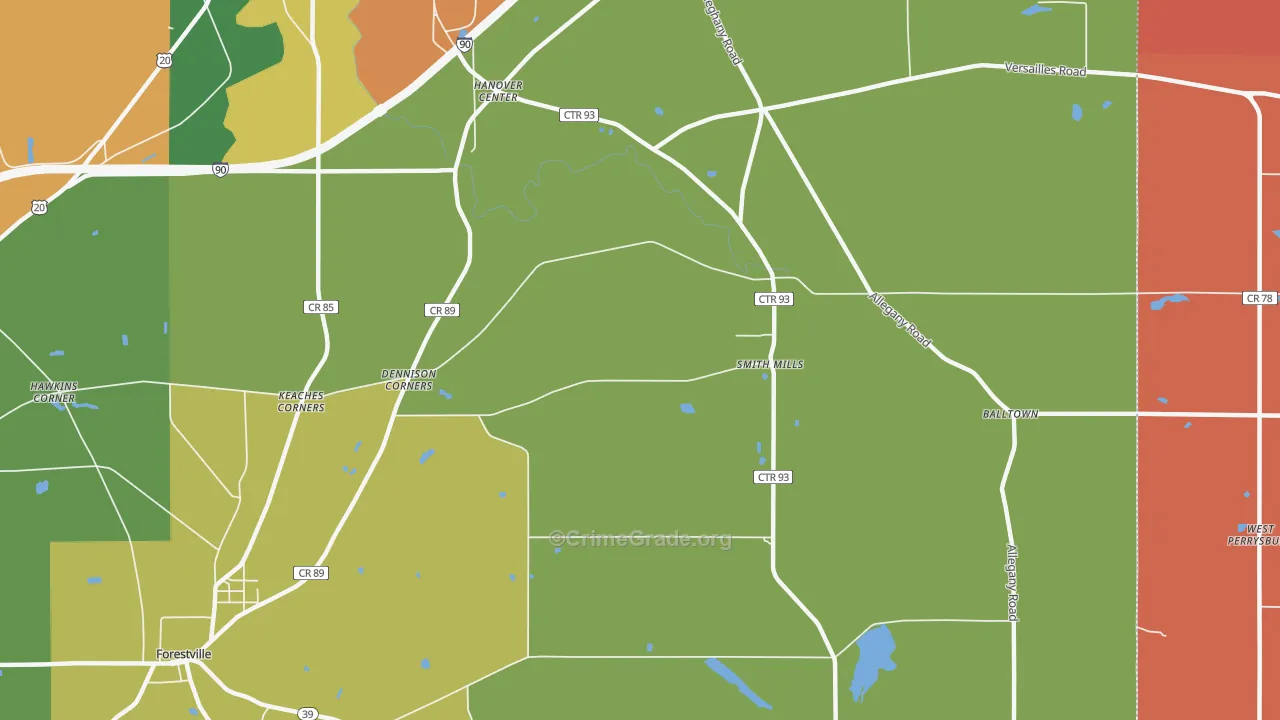 Smith Mills, NY Map of Assault Rates