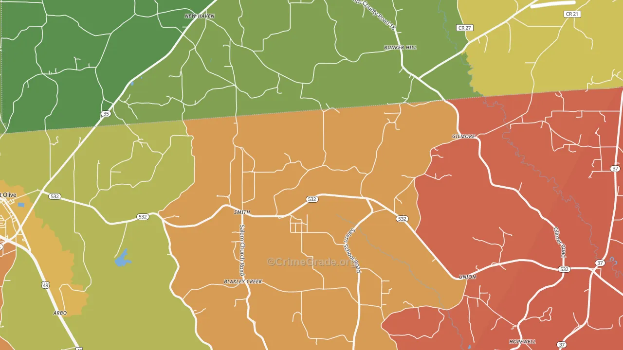Smith, MS Map of Assault Rates