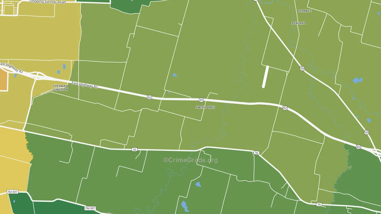 Smith Oaks, TX Map of Assault Rates