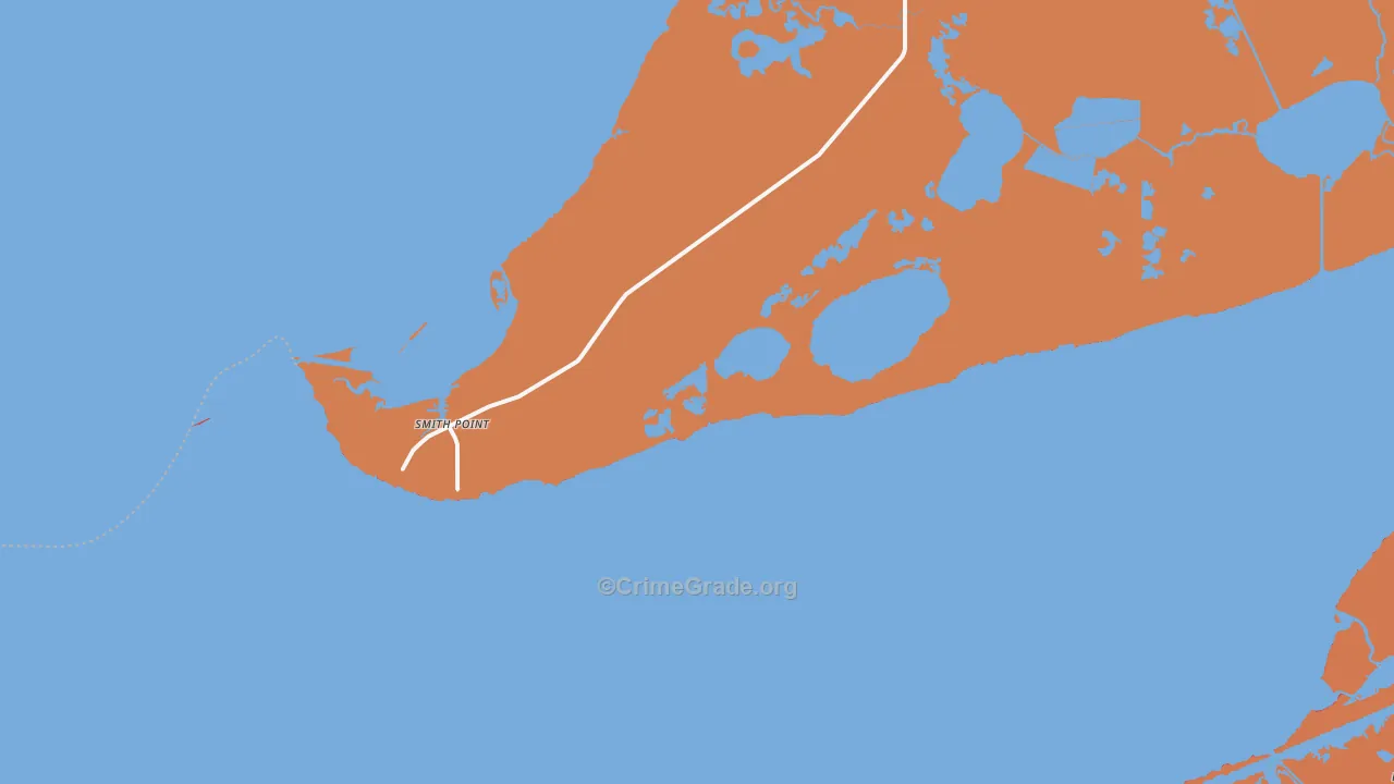 Smith Point, TX Map of Assault Rates
