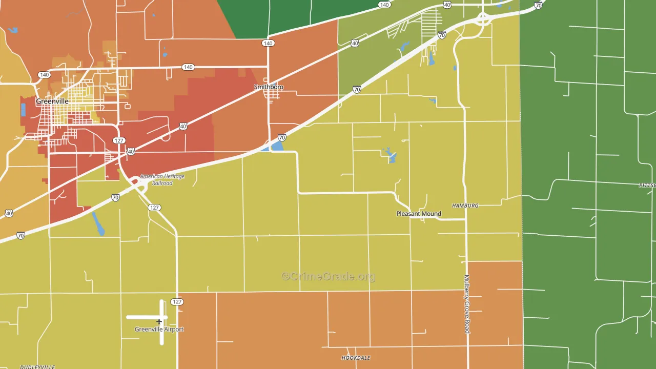 Smithboro, IL Map of Assault Rates