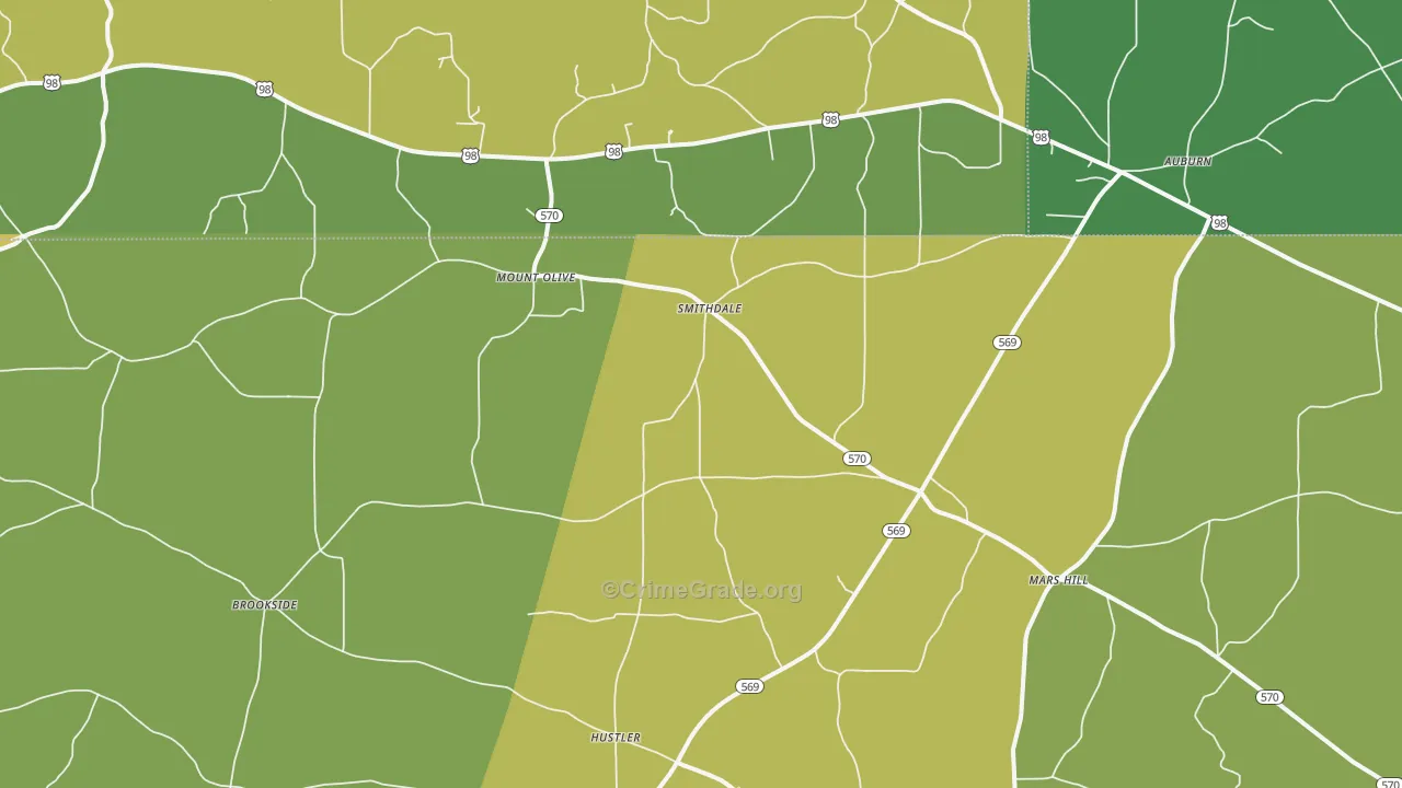 Smithdale, MS Map of Assault Rates