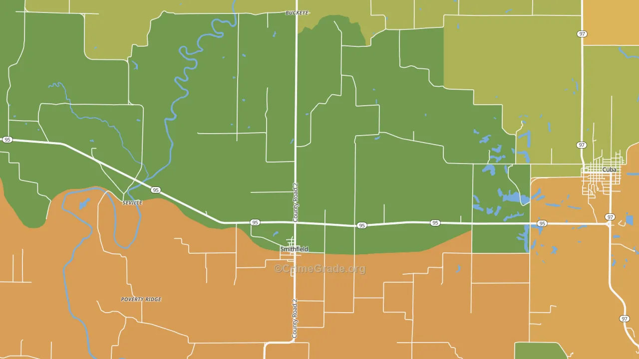 Smithfield, IL Map of Assault Rates