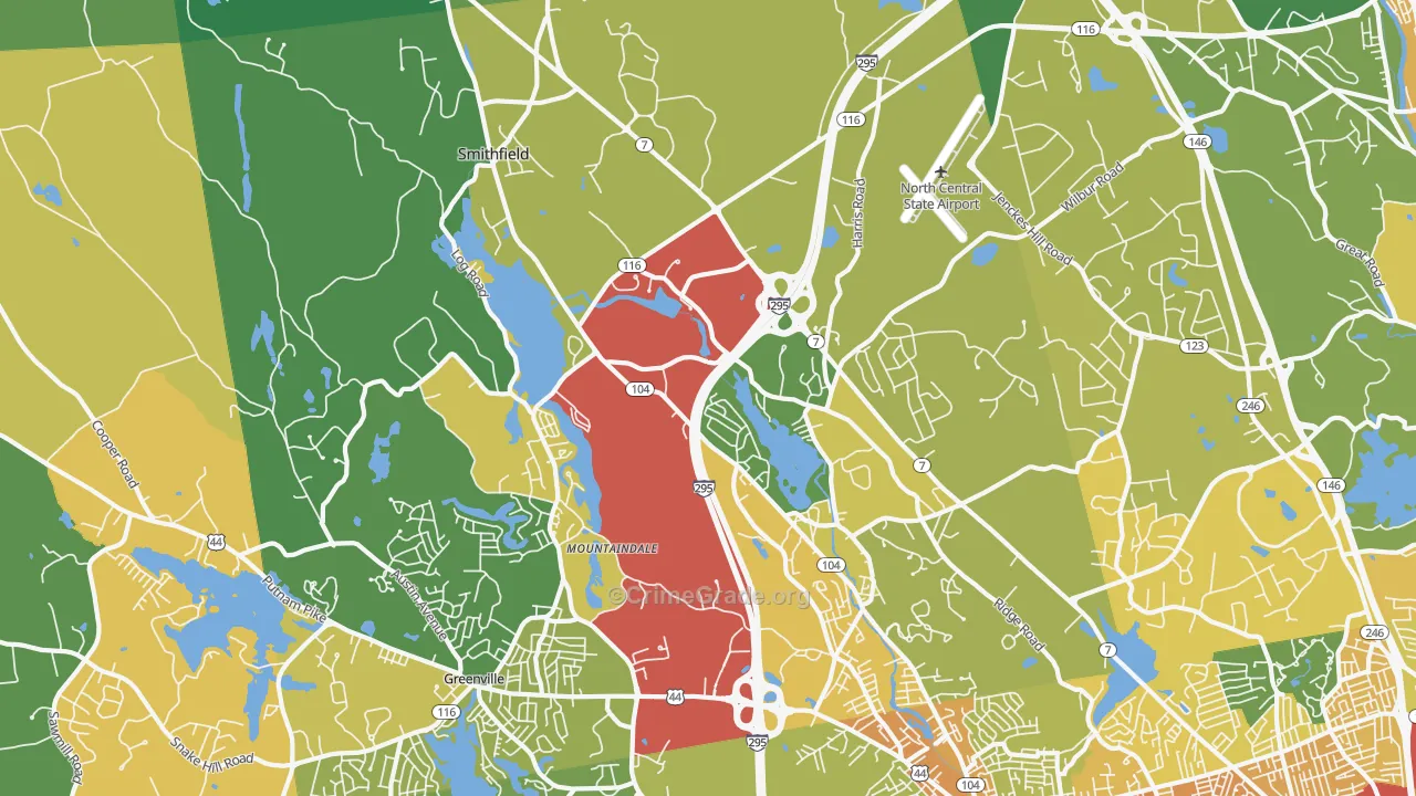 Smithfield, RI Map of Assault Rates
