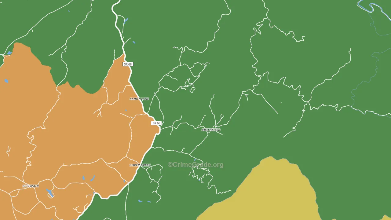 Smithfield, TN Map of Assault Rates