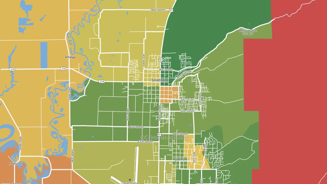 Smithfield, UT Map of Assault Rates