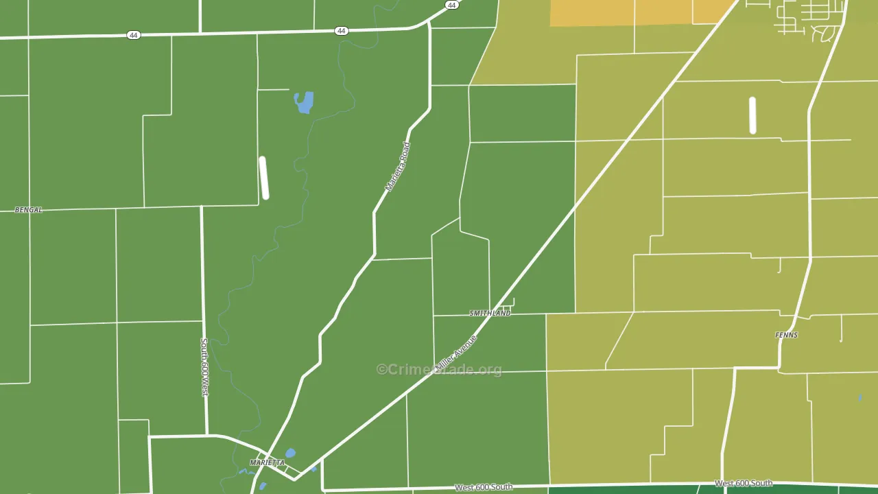 Smithland, IN Map of Assault Rates