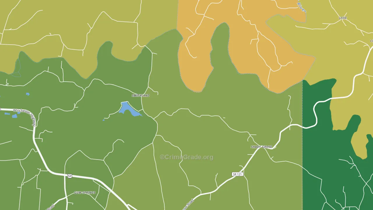 Smithland, TN Map of Assault Rates