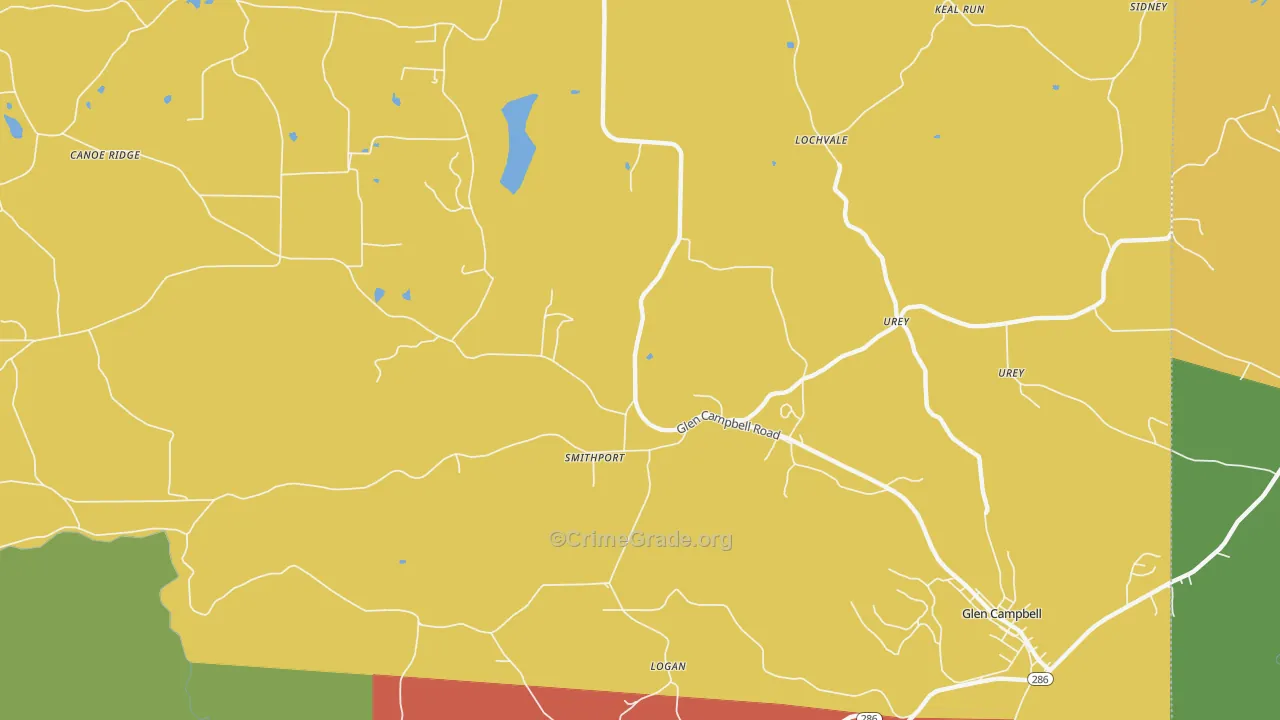 Smithport, PA Map of Assault Rates
