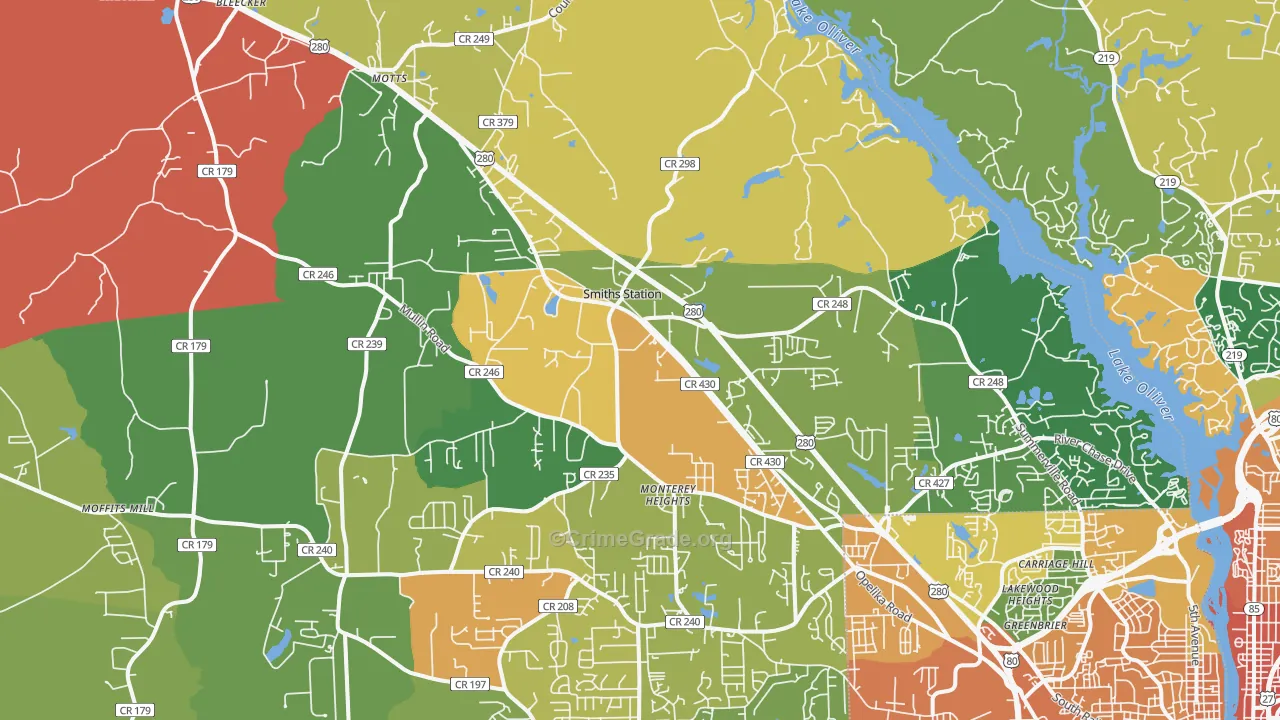 Smiths, AL Map of Assault Rates